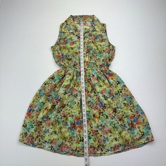 Bailey Blue Green Floral Print Collar Fit & Flare Mini Dress Size Small - Picture 8 of 9
